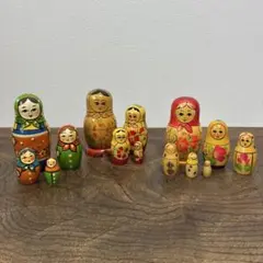 木製マトリョーシカ 3セット　まとめ売り　海外 民芸品