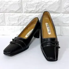 NOUBELVOUG RELAX スクエアトゥ ヒールパンプス 黒 22cmのサムネイル