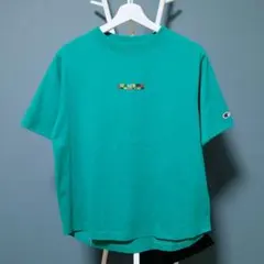 Champion Women's Tシャツ M 刺繍 グリーン レディース
