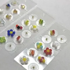 耳つぼジュエリー ピアス シール ビーズ 金粒 3枚 セット 30粒 まとめ売り