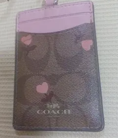 【レアデザイン】コーチ　COACH ネックストラップ付きパスケース ・社員証入れ