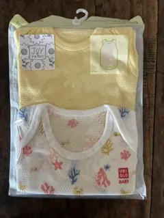 UNIQLO コットンメッシュボディスーツ/ノースリーブ◆90cm 2枚組
