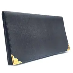 dunhill ダンヒル 黒レザー二つ折り財布 金具付き