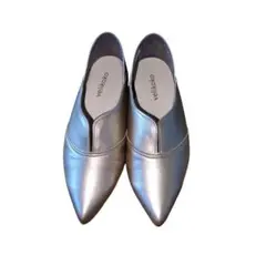 【美品】ヴェリココvelikoko 21cmフラットシューズ メタリックゴールドのサムネイル