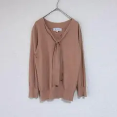 【美品】ROPE PICNIC◆リボンタイニットプルオーバー◆モカベージュ38M