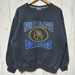 00s ラッセル アスレティック カレッジ ロゴ ブルドッグ 前V スウェット