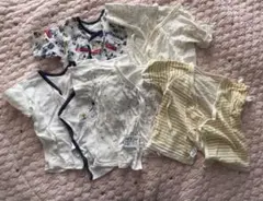 【まとめ売り】短肌着5枚/ロンパース4枚　50-70