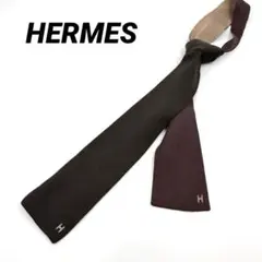 極美品✨HERMES ネクタイ　バイカラー　シルク100%のサムネイル