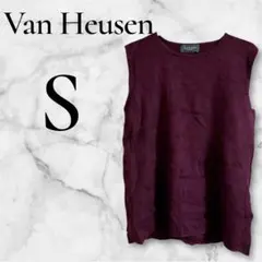 美品✨Van Heusen 【S】ノースリーブ トップス ワインレッド