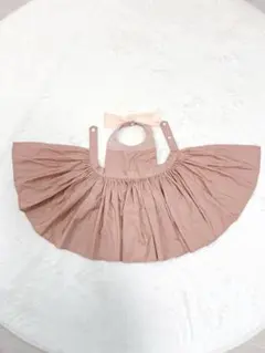 マールマール　ピンク フリル付きエプロン リボン付き