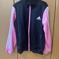 adidas ジャージ上　 黒/ピンク　140