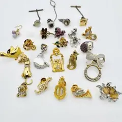 極美品 ヴィンテージ ブローチ ピンバッジ まとめ売り セット 猫 動物 楽器