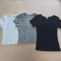 美品　UNIQLO ミニTシャツ 　Ｈ＆MリブＴシャツ　3点セット　Sサイズのサムネイル