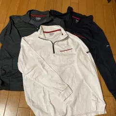 寅壱3枚セットネイビー DRY素材 ジッパー付きTシャツ　Lサイズ
