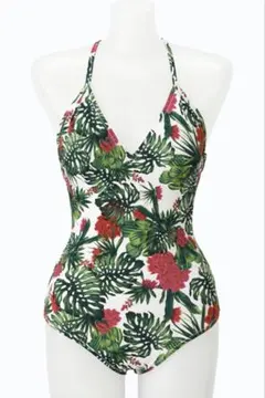 【新品】ユニクロ＆プリンセスタムタム★スイムワンピース　ボタニカル柄　S