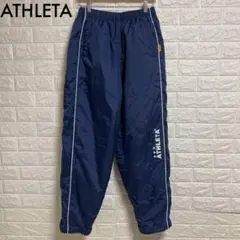 ATHLETA ロゴパンツ ウィンドブレーカー ネイビー Lサイズ