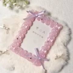 トレカケース ホイップデコ B8硬質カードケース 紫 ピンク リボン 推し活