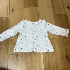 petit main ハート柄長袖Tシャツ