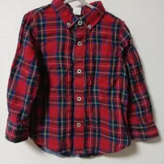 baby GAP チェックシャツ 赤 ネルシャツ 長袖 キッズ100