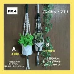 《マクラメ✿プラントハンガー》2点セットのサムネイル
