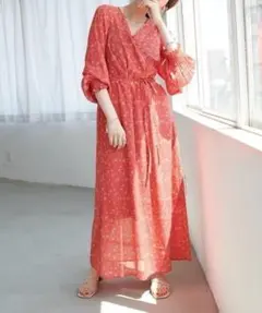 Discoat ディスコ―ト 花柄 ロングワンピース