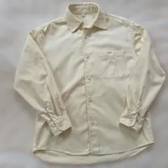 GU 長袖シャツ クリームイエロー Sサイズ