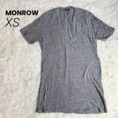 MONROW★モンロー Tシャツ XS グレー Vネック 半袖 アメリカ製