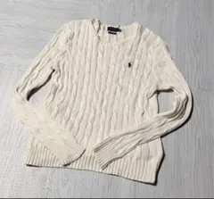POLO RALPH LAUREN ケーブルニットセーター XL オフホワイト