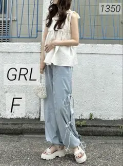 ぷ*ぁ様 1350 GRL グレイル サイドスリットリボンカーゴパンツ