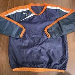 PUMA ピステ Vネック 140 ネイビー/オレンジ