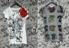 ロンT デザインTシャツ グラフィック 2枚セット