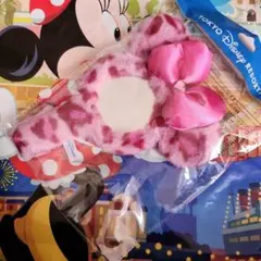 新作 ディズニー ミニー ヒョウ柄 ミラー ピンク