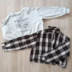 2着セット　トレーナー　チェックシャツ