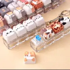ねこ クリッカー ストレス解消 カチカチ キーホルダー キーボード A