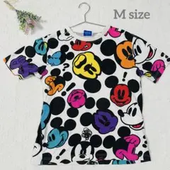 【公式】東京ディズニーリゾート ミッキー 総柄 Tシャツ カラフル Mサイズ