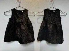 ワンピース 90cm 2着セット 双子 お揃い フォーマル 黒