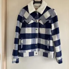 LEVI'S ネイビー・ホワイトチェック フリースジャケット