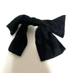 黒 リボン バレッタ ヘアアクセサリー