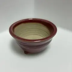 미사용 ・常滑焼 北泉 盆栽鉢 ミニ丸鉢 釉薬鉢 盆栽小鉢 落款あり