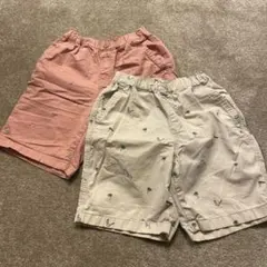 【UNIQLO】半ズボン2枚セット ピンク・ベージュ（130cm）