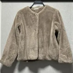 RETRO GIRL フェイクファーショートコート ベージュ ふわもこアウター