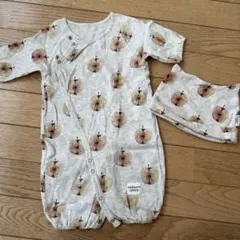 Petitsucre ロンパース 帽子 セット りんご柄