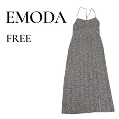 極美品 EMODAエモダ ロングラインスリットキャミソールワンピース Free
