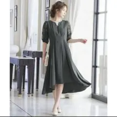 新品　Dorry Doll 抜き衿レーススリーブフレアワンピース　オケージョン