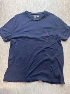 Polo Ralph Lauren ネイビーTシャツ　赤ロゴ　L