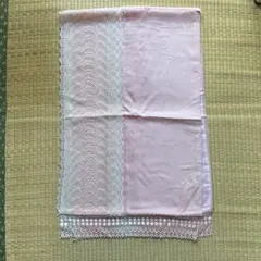 ショール　ピンク シルク風 着物ショール レースエッジ