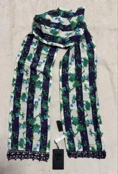 新品☆ アナスイ のお花柄レース付きストライプシルクストールのサムネイル