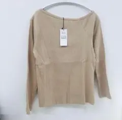 レディース 変形リブワンショルダー 長袖トップス　テ11