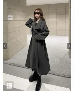 【送料込】2Wayベルト付きスタンドカラーロングコート［ze840］