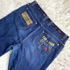 美品✨HARDY AMIES デニム 刺繍 金ボタン 綿 ハイウエスト 日本製のサムネイル